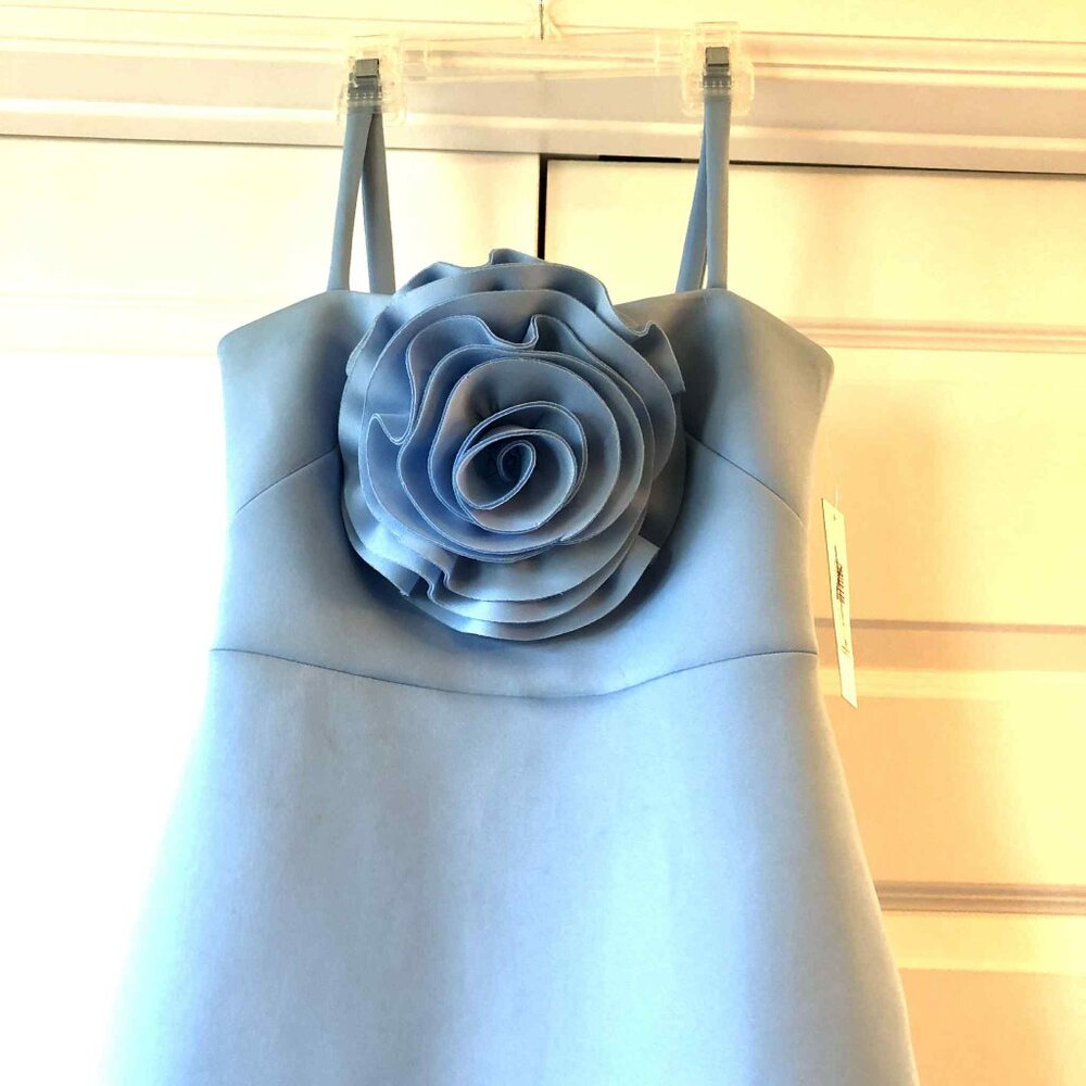 NWT ELIZA J Blue Rose Scuba Gown 2 MSRP $188 - Picture 5 of 8